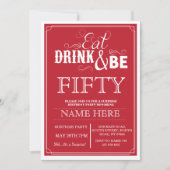 Invitation Mangez Boire & Être 50 ans ou n'importe quel âge I (Devant)