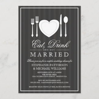 Invitation Mangez Boire & Obtenez Marié Couples Douche Invita