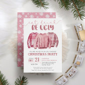 Invitation Mangez Boire Soit laide Sweat Rose Noël Party