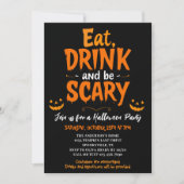 Invitation Mangez Boire & Soyez Effrayant Festive Halloween P (Devant)