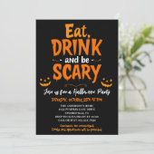 Invitation Mangez Boire & Soyez Effrayant Festive Halloween P (Debout devant)