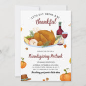 Invitation Mangez Boire Soyez Heureux Thanksgiving (Devant)