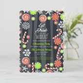 Invitation Mangez Boire Soyez Joyeux Noël Bonbons Flammes de  (Debout devant)