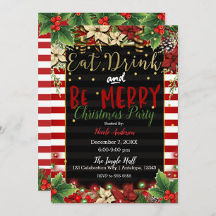 Invitation Mangez Boire & Soyez Joyeux Noël Fête