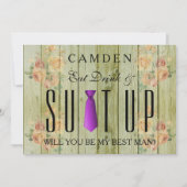 Invitation Mangez Boire & Suitup Bois Serez-vous mon Bestman (Devant)