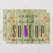 Invitation Mangez Boire & Suitup Bois Serez-vous mon Bestman (Devant / Derrière)