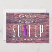 Invitation Mangez Boire & Suitup Bois Serez-vous mon Bestman (Devant)