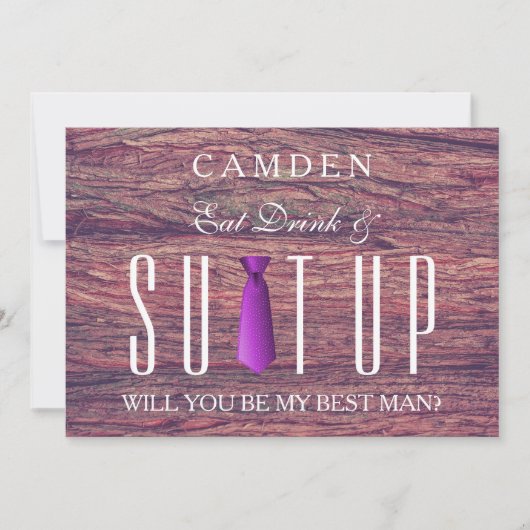 Invitation Mangez Boire & Suitup Bois Serez-vous mon Bestman (Devant)