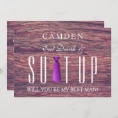 Invitation Mangez Boire & Suitup Bois Serez-vous mon Bestman (Devant / Derrière)