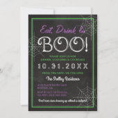 Invitation Mangez Boisson & Boo ! | Chalkboard Halloween (Devant)
