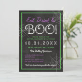 Invitation Mangez Boisson & Boo ! | Chalkboard Halloween (Debout devant)
