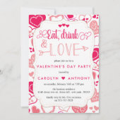 Invitation "Mangez, buvez et aimez" Saint-Valentin (Devant)