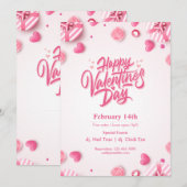 Invitation "Mangez, buvez et aimez" Valentine's Day Party Inv (Devant / Derrière)