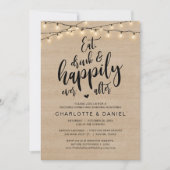 Invitation Mangez, buvez et heureux après, dîner Mariage (Devant)