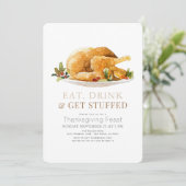 Invitation Mangez, Buvez Et Obtenez Stuffé Turquie Thanksgivi (Debout devant)