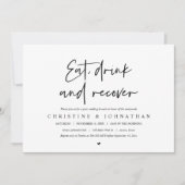 Invitation Mangez, buvez et récupérez, brunch post mariage (Devant)