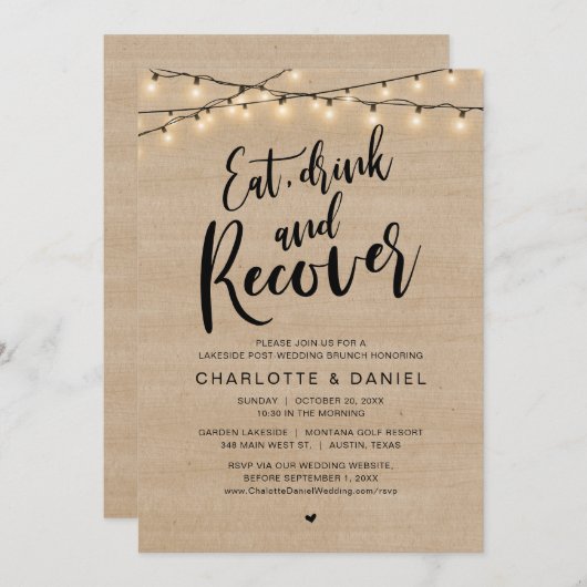 Invitation Mangez, buvez et reprenez, Le matin après le brunc (Devant / Derrière)