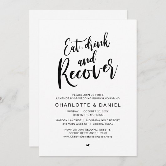 Invitation Mangez, buvez et reprenez, Le matin après le brunc (Devant / Derrière)