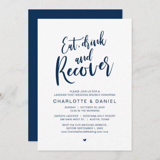 Invitation Mangez, buvez et reprenez, Le matin après le brunc (Devant / Derrière)