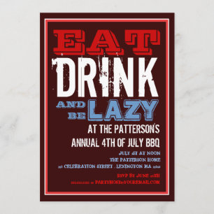 Invitation Mangez, buvez et soyez éblouissants 4 juillet BBQ 