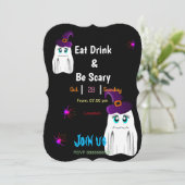 Invitation Mangez, buvez et soyez effrayant (Debout devant)