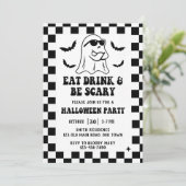 Invitation Mangez, buvez et soyez effrayant Halloween Party (Debout devant)