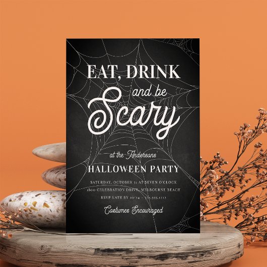 Invitation Mangez, buvez et soyez effrayant Halloween Party
