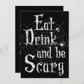 Invitation Mangez, buvez et soyez effrayant Halloween Party S (Devant / Derrière)