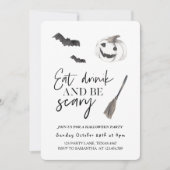 Invitation Mangez, buvez et soyez effrayant | Joyeux Hallowee (Devant)
