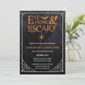 Invitation Mangez, buvez et soyez effrayant Mariage d'Hallowe (Debout devant)