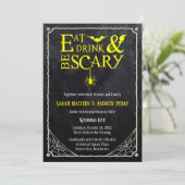 Invitation Mangez, buvez et soyez effrayant Mariage d'Hallowe (Debout devant)
