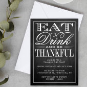 Invitation Mangez, Buvez Et Soyez Gentil Chalkboard Thanksgiv