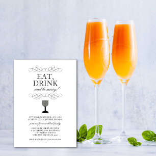 Invitation Mangez, buvez et soyez joyeux Cocktail Party Invit