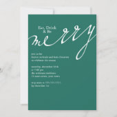 Invitation Mangez, buvez et soyez joyeux - fête de Noël (Devant)