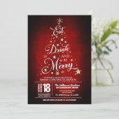 Invitation Mangez, buvez et soyez Joyeux Noël (Debout devant)