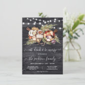 Invitation Mangez, buvez et soyez Joyeux Noël Fête (Debout devant)