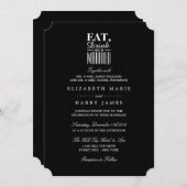 Invitation Mangez, buvez et soyez marié Cérémonie Mariage (Devant / Derrière)