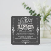 Invitation Mangez, buvez et soyez marié Chalboard Style Maria (Debout devant)