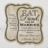 Invitation Mangez, buvez et soyez marié Couples Douche (Devant / Derrière)