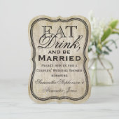 Invitation Mangez, buvez et soyez marié Couples Douche (Debout devant)