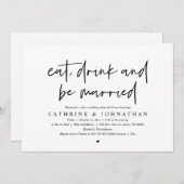 Invitation Mangez, buvez et soyez marié Dîner de répétition M (Devant / Derrière)
