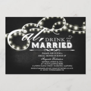 Invitation Mangez, buvez et soyez marié Fête des mariées