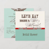 Invitation Mangez, buvez et soyez marié Vintage (Devant / Derrière)