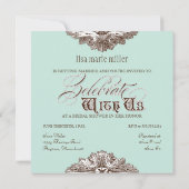 Invitation Mangez, buvez et soyez marié Vintage (Dos)