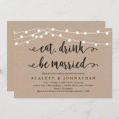 Invitation Mangez, buvez et soyez mariés, Dîner de répétition (Devant / Derrière)