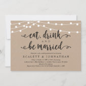 Invitation Mangez, buvez et soyez mariés, Dîner de répétition (Devant)