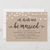 Invitation Mangez, buvez et soyez mariés, Dîner de répétition (Devant)