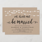 Invitation Mangez, buvez et soyez mariés, Dîner de répétition (Devant / Derrière)