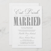 Invitation Mangez, buvez et soyez mariés | Invite de mariage (Devant / Derrière)