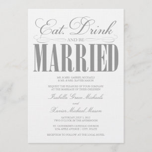 Invitation Mangez, buvez et soyez mariés Invite de mariage